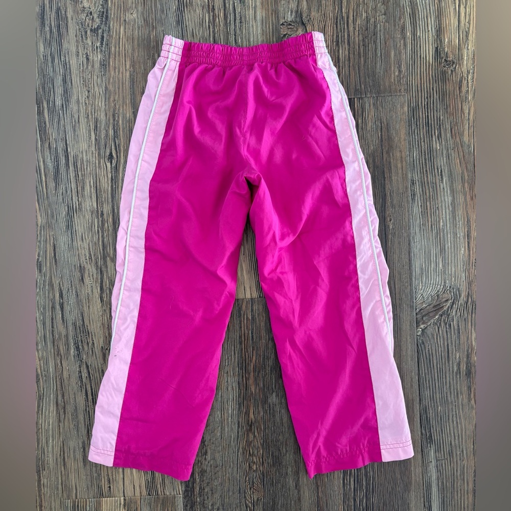 Y2K 2009 Nike Track Pants Girls 6 Pink Side Stripe Windbreaker Embroidered Logo - Picture 2 of 15